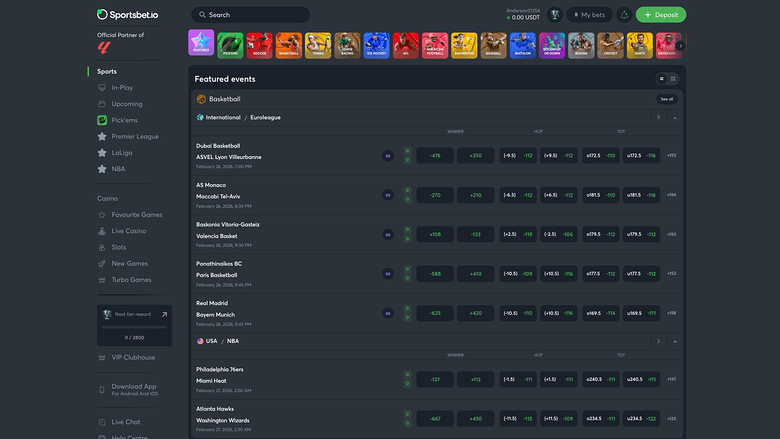 Sportsbet.io — Homepage