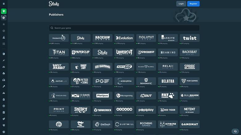 Stake Casino — Games by studio