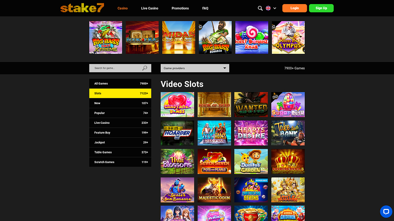 Stake7 Casino — Games lobby