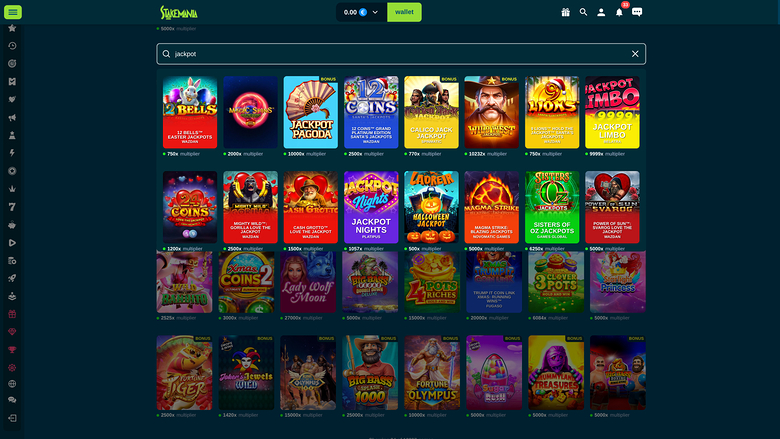 StakeMania Casino — Jackpot games