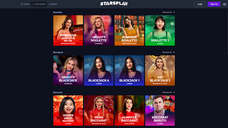 StarsPlay Casino — Live