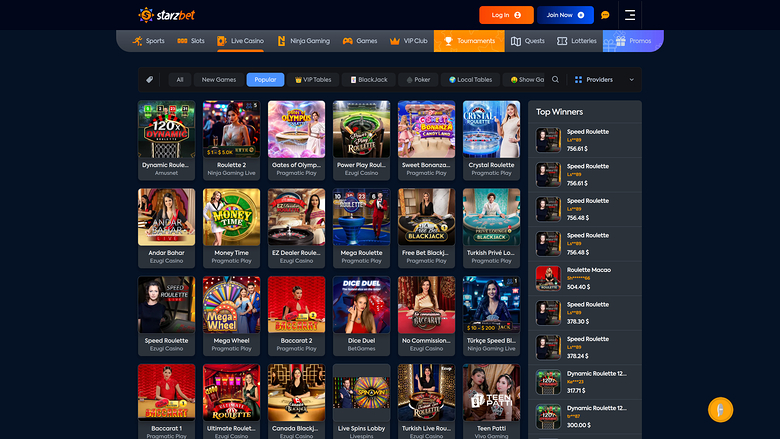 Starzbet Casino — Livedealer