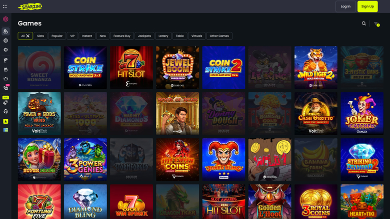 Starzino Casino — Games lobby