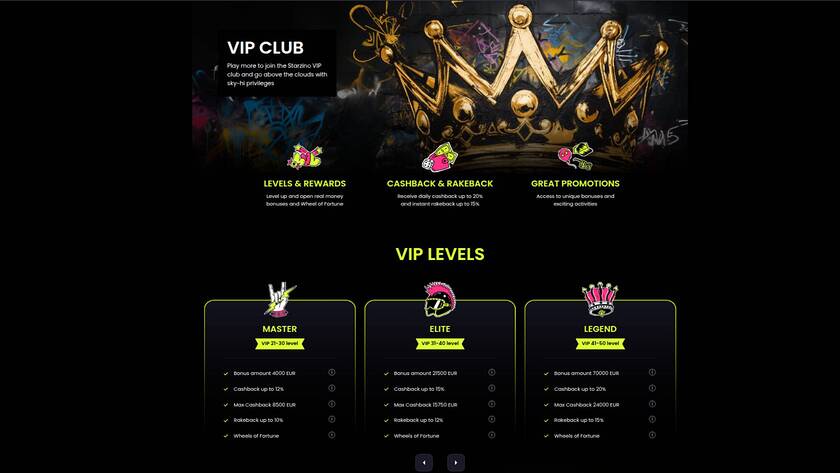 Starzino Casino — VIP section