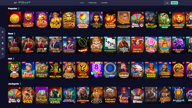 Stellar Spins — Games lobby