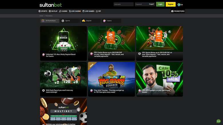 Sultanbet Casino — Promotions page