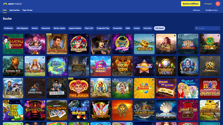 Sunmaker Casino — Games lobby