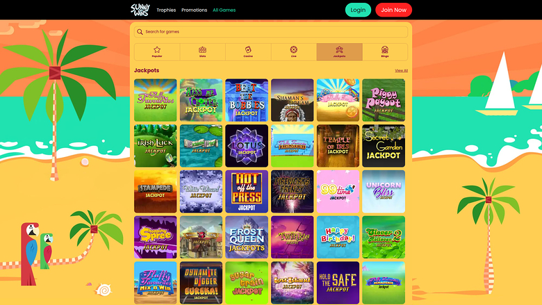 Sunny Wins — Jackpot games