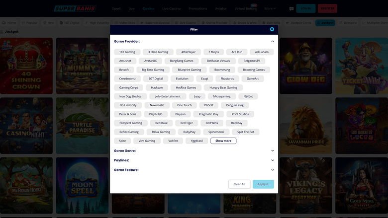 Superbahis — Games by studio