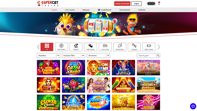 SuperCat Casino — Homepage