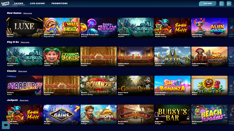 SuperNopea Casino — Games lobby