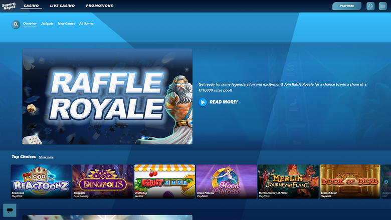 SuperNopea Casino — Homepage