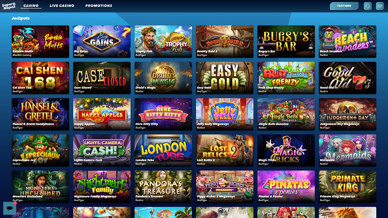 SuperNopea Casino — Jackpot games