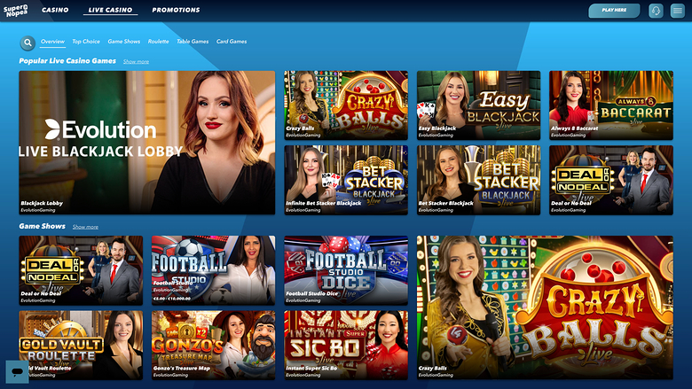SuperNopea Casino — Live dealer lobby