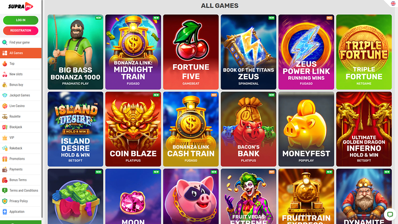 SupraPlay Casino — Games lobby