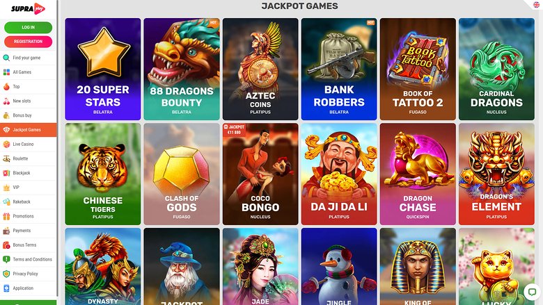 SupraPlay Casino — Jackpot games