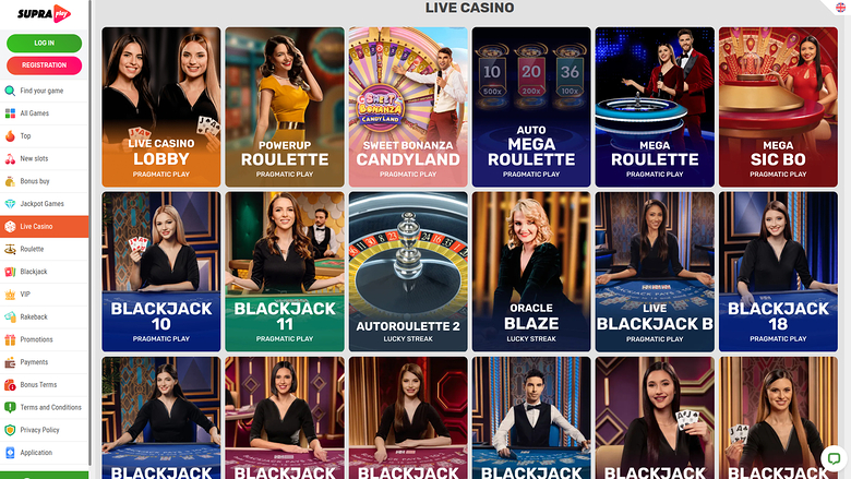 SupraPlay Casino — Live dealer lobby