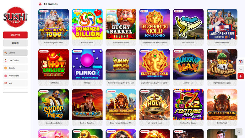 Sushi Casino — Games lobby