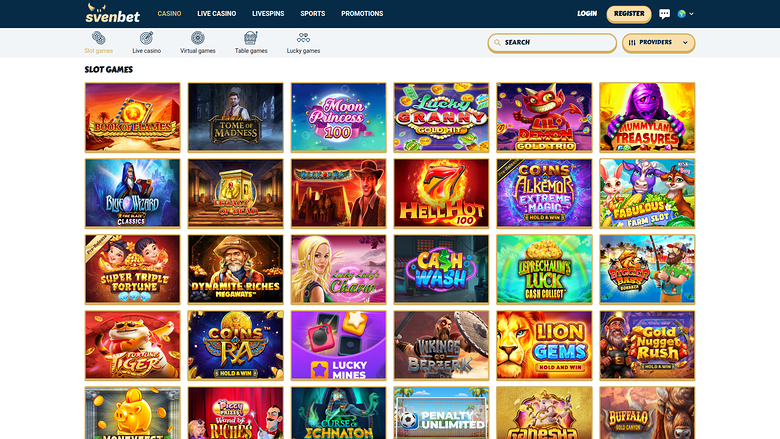 Svenbet Casino — Games lobby
