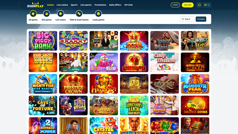 SvenPlay Casino — Games lobby