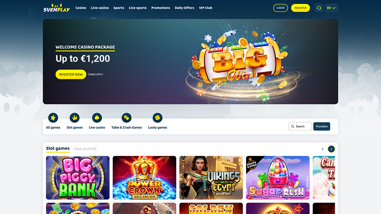 SvenPlay Casino — Homepage