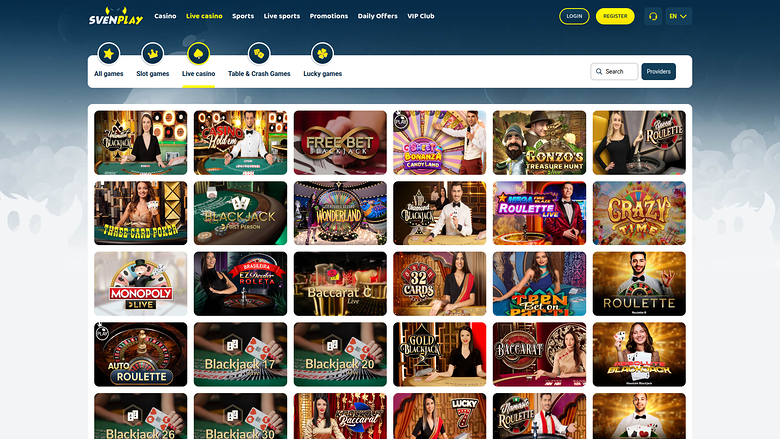 SvenPlay Casino — Live dealer lobby