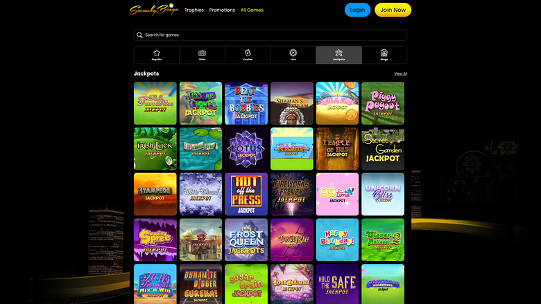 Swanky Bingo — Jackpot games