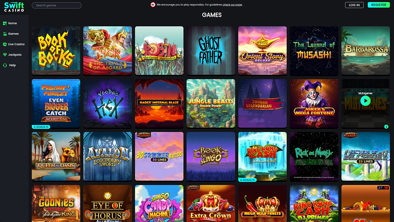 Swift Casino — Games lobby