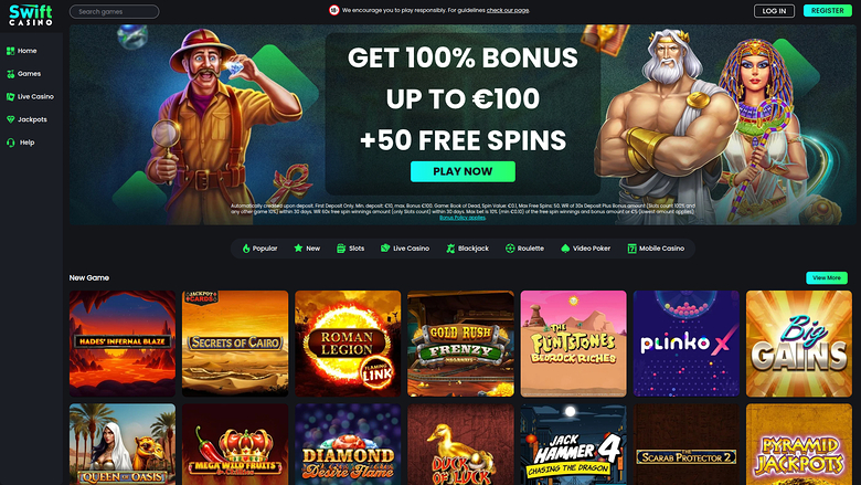 Swift Casino — Homepage