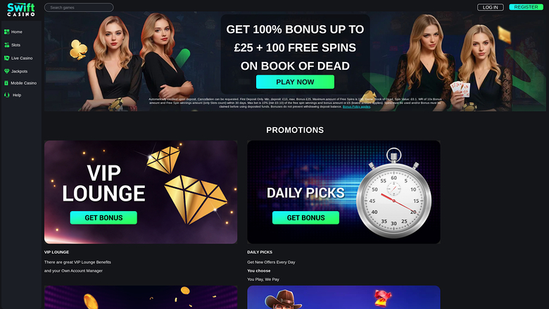 Swift Casino — Promotions page
