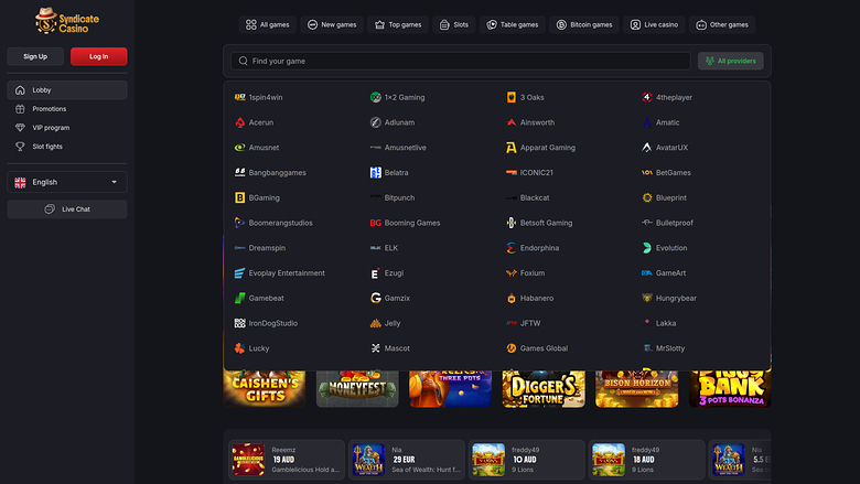 Syndicate Casino — Game dvelopers