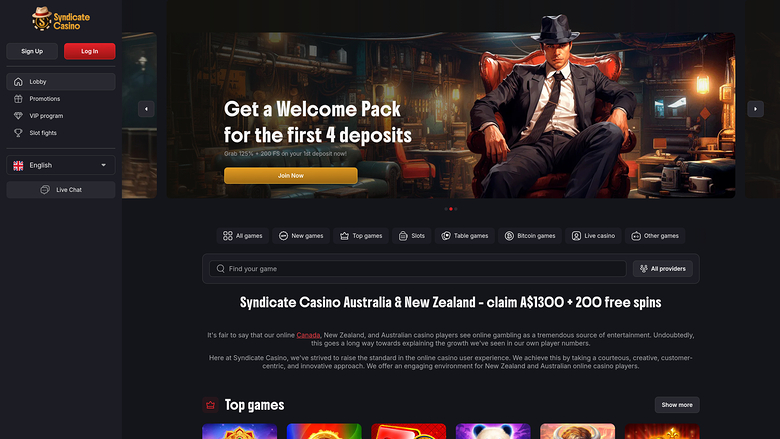 Syndicate Casino — Homepage