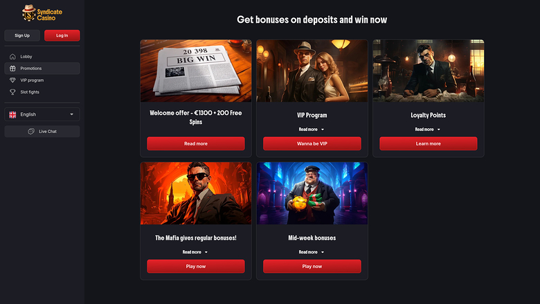 Syndicate Casino — Promotions page
