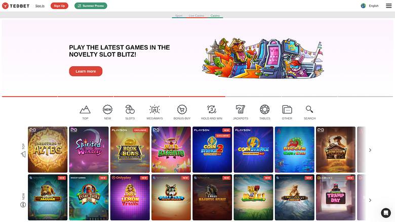 TedBet Casino — Homepage
