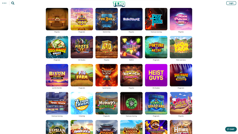 Teho Kasino — Games lobby