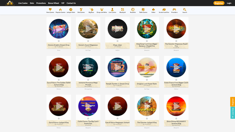 Temple Nile Casino — Jackpot games