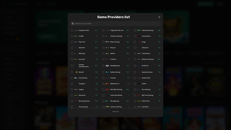 Tether Bet Casino — Game dvelopers