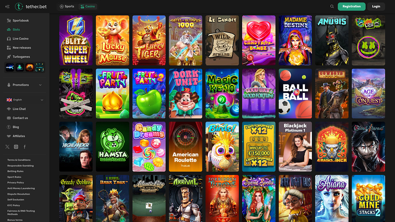 Tether Bet Casino — Games lobby