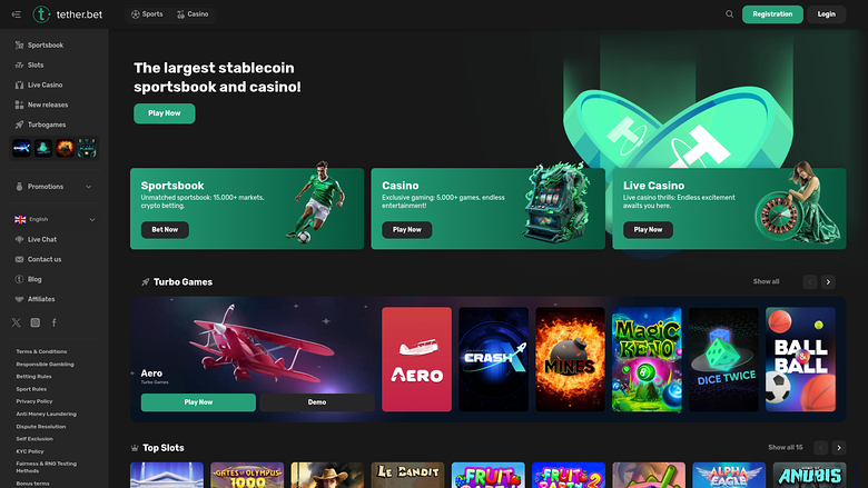 Tether Bet Casino — Homepage