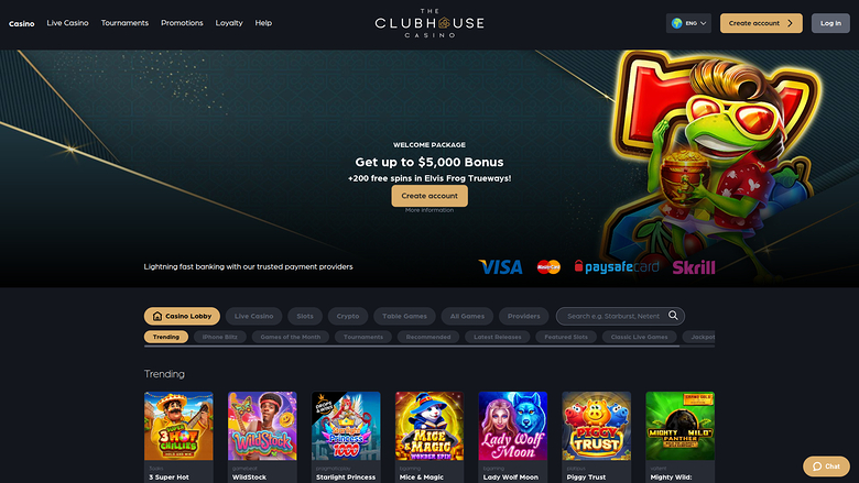 The Club House Casino — Homepage