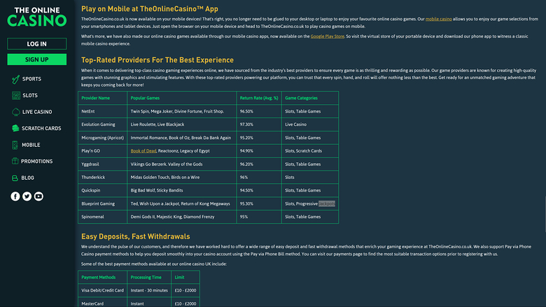 The Online Casino — Games by studio