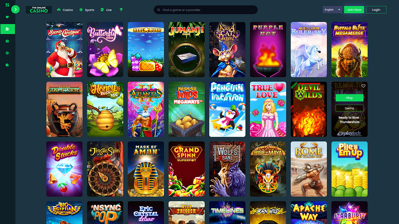 The Online Casino — Games lobby