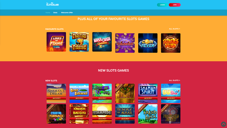 The Slots Island Casino — Games lobby