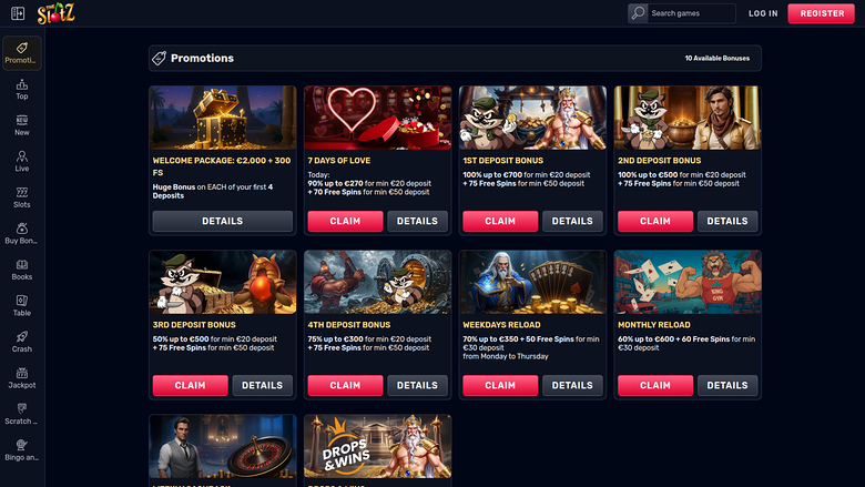 TheSlotz Casino — Promotions page