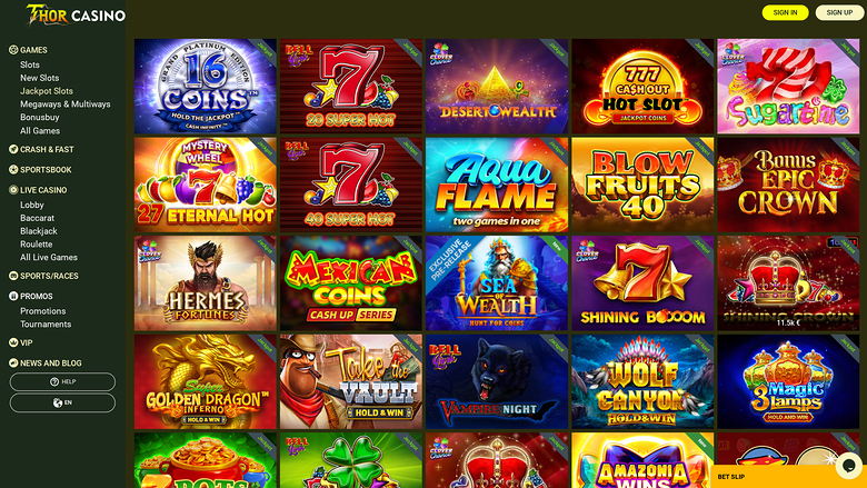 Thor Casino — Jackpot games