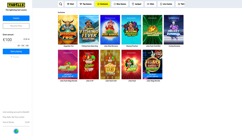 Thrills Casino — Exclusive