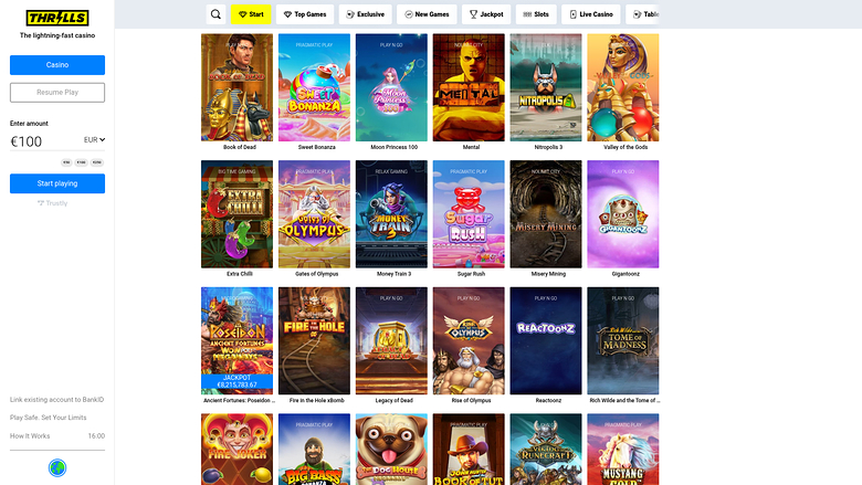 Thrills Casino — Games lobby