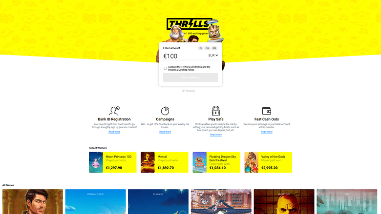 Thrills Casino — Homepage