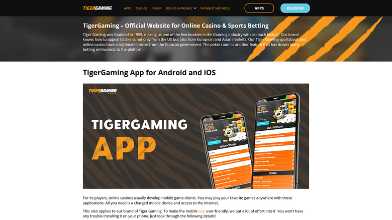 TigerGaming Casino — Homepage