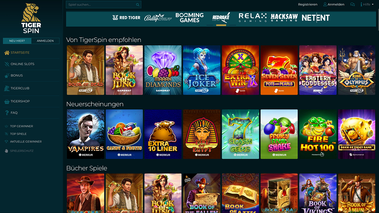 TigerSpin Casino — Games by studio